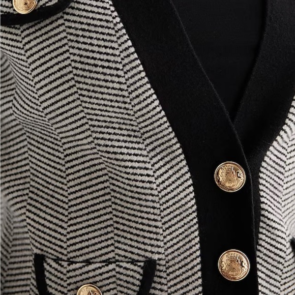 NWT Express Tipped Striped Novelty Button Sweater Jacket - Picture 5 of 5